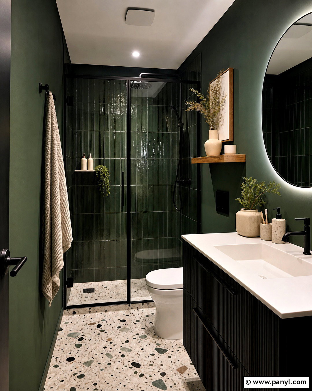 Windowless Dark Green And Black Bathroom - 20 dark green and black bathroom ideas