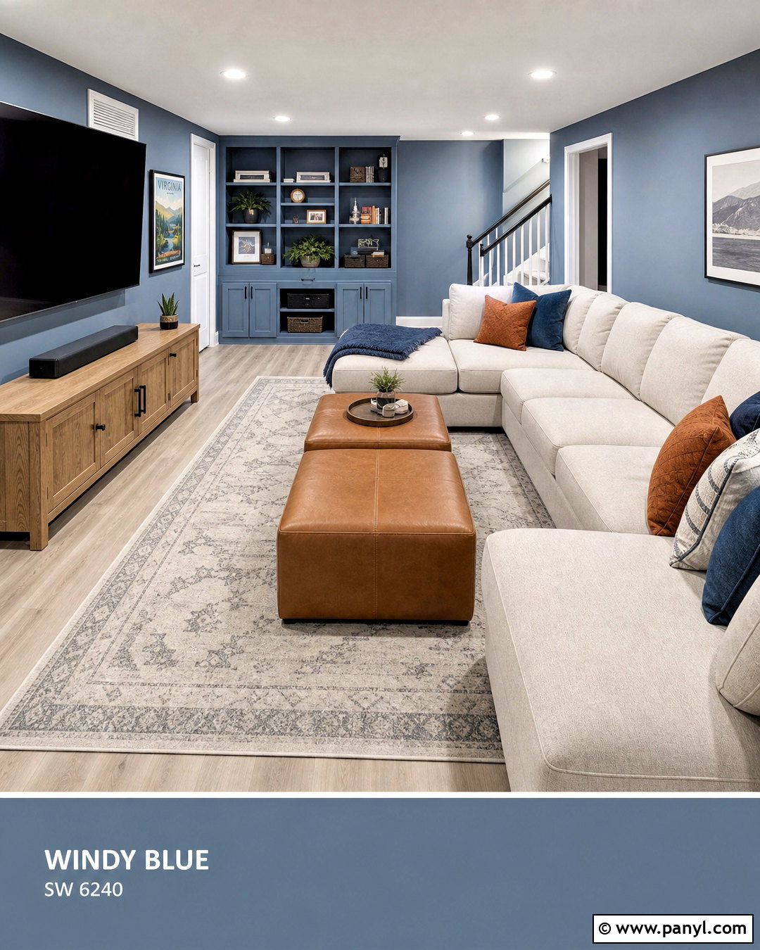 Windy Blue Basement Family Room - 20 windy blue sherwin williams ideas