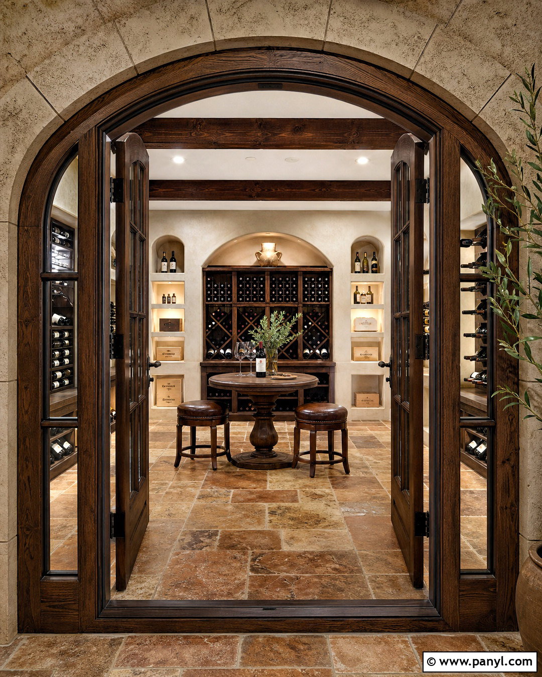 Wine Cellar With Arched Door - 20 high end custom residential wine cellars