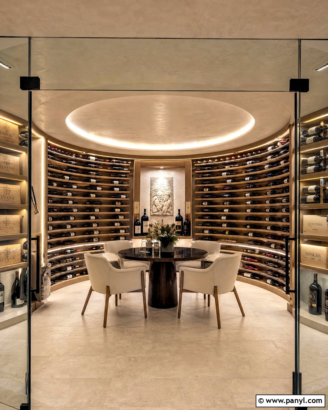 Wine Cellar With Curved Racks - 20 wine cellar home design ideas