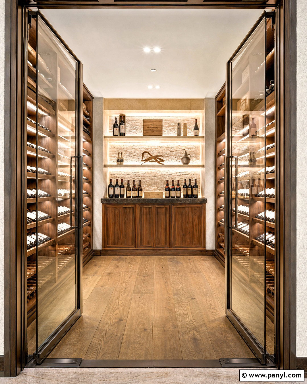 Wine Cellar With Display Shelves - 20 high end custom residential wine cellars
