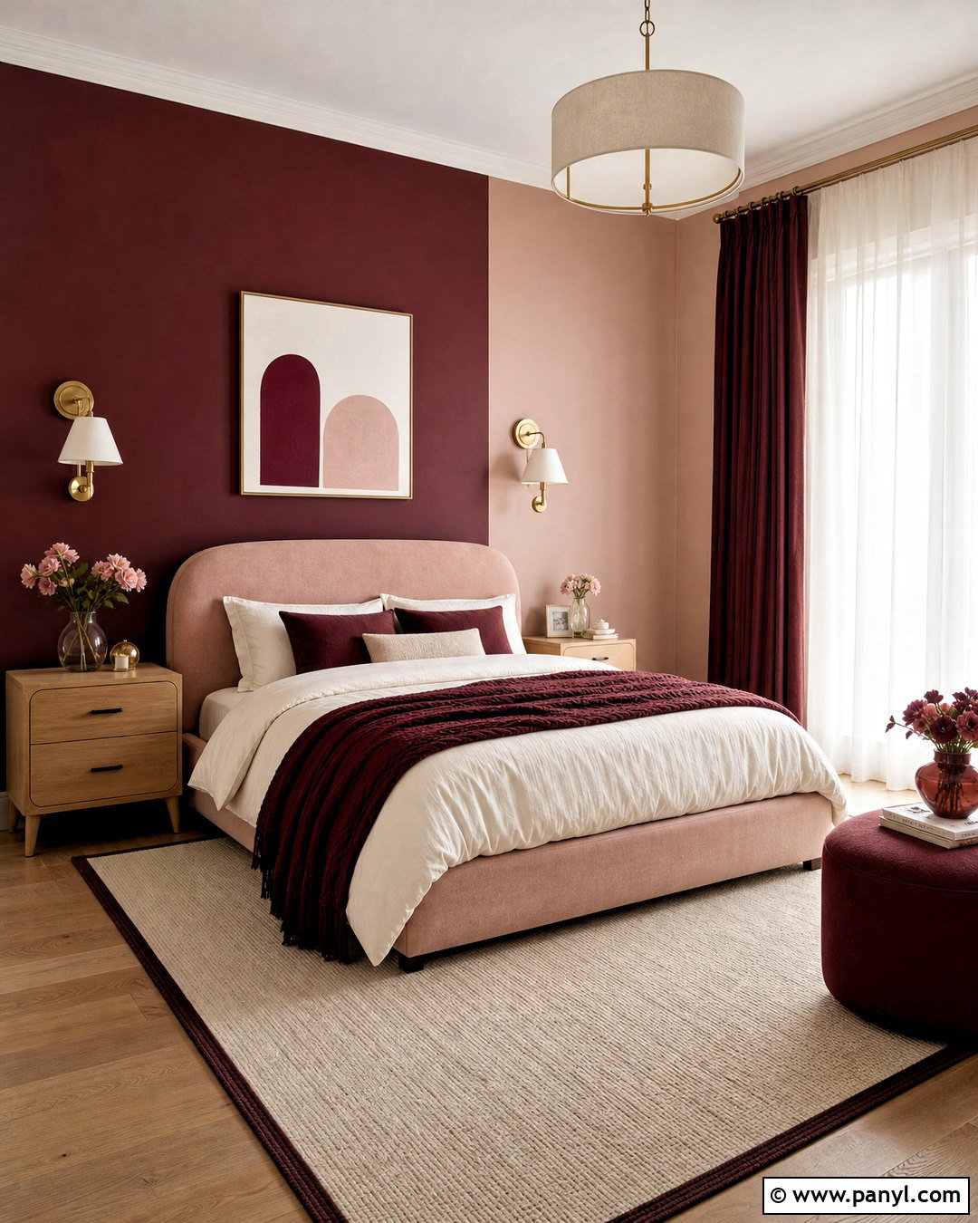 Wine Red And Blush Bedroom - 20 wine red room ideas