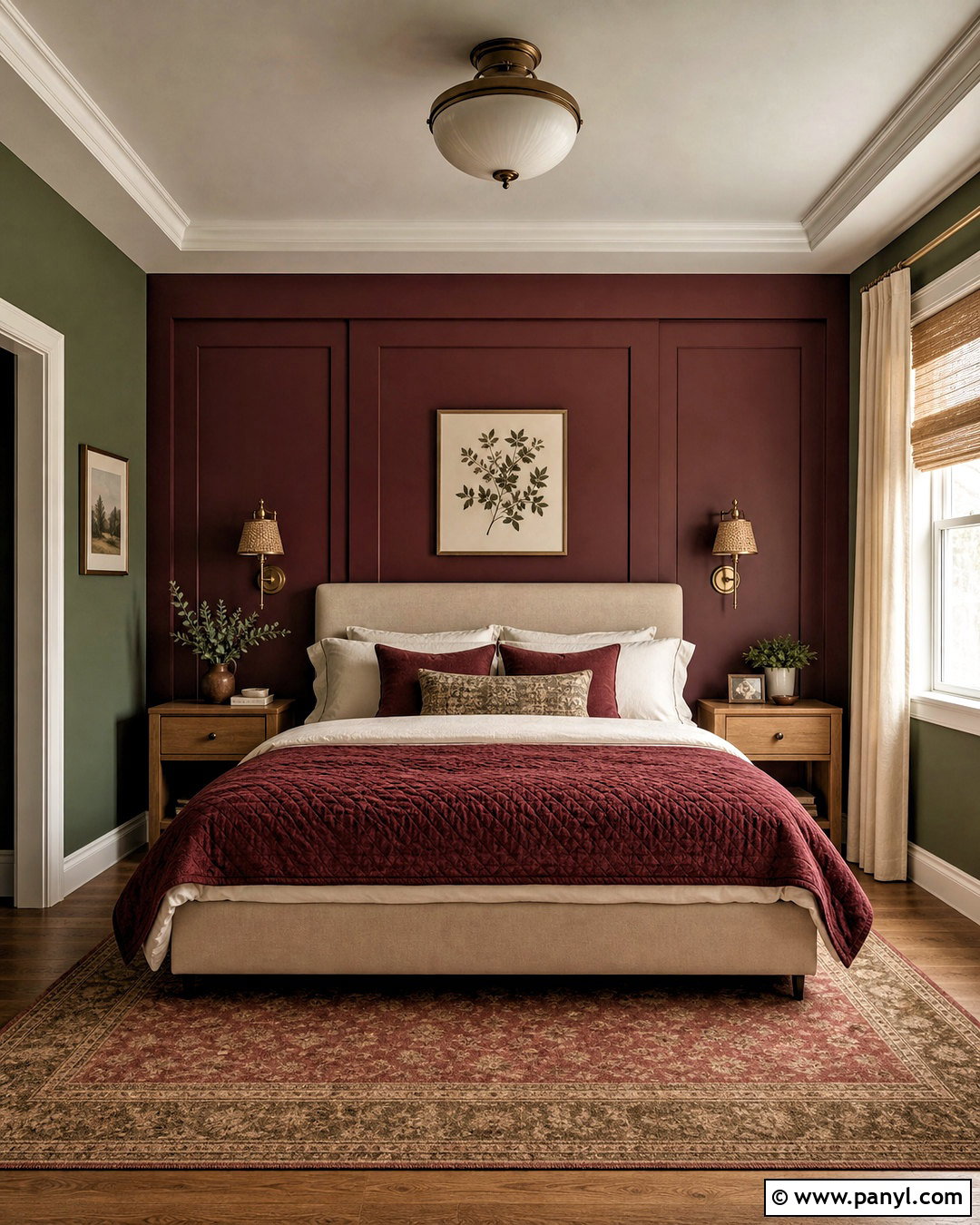Wine Red And Sage Green Bedroom - 20 wine red room ideas