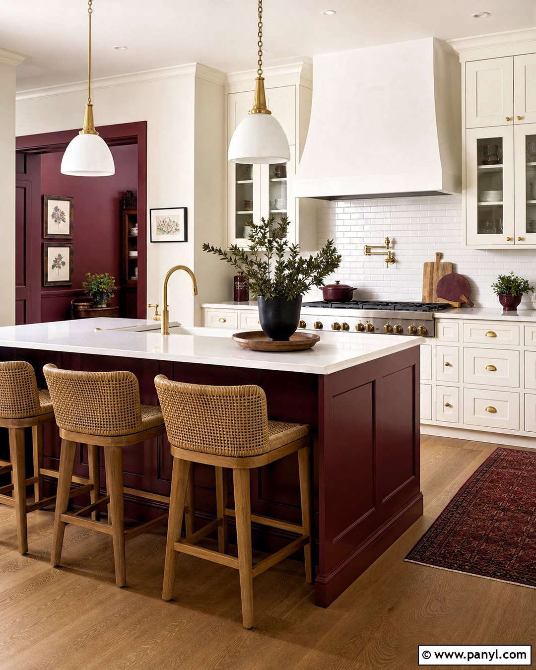 Wine Red And White Kitchen - 20 wine red room ideas