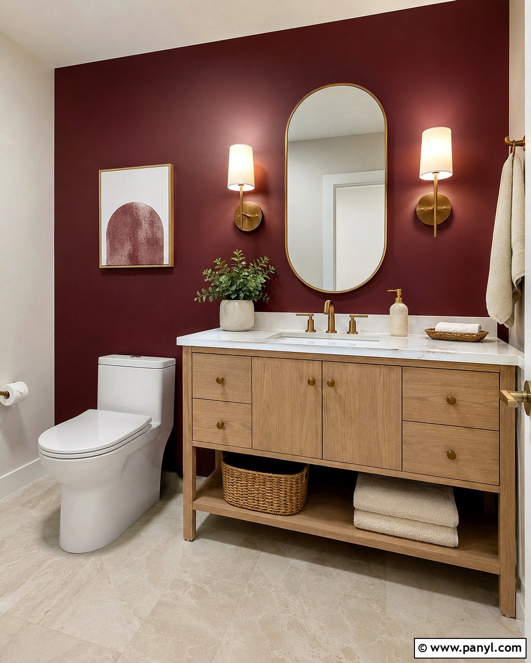 Wine Red Bathroom Accent Wall - 20 Wine Red Accent Wall Ideas