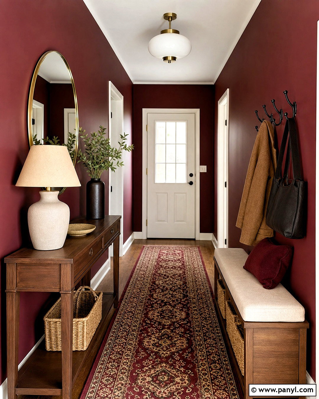 Wine Red Entryway - 20 wine red room ideas