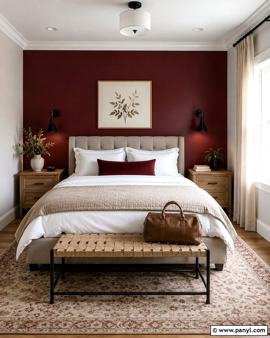 Wine Red Guest Bedroom Accent Wall - 20 Wine Red Accent Wall Ideas