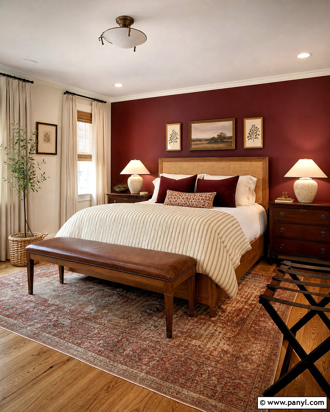Wine Red Guest Bedroom - 20 wine red room ideas
