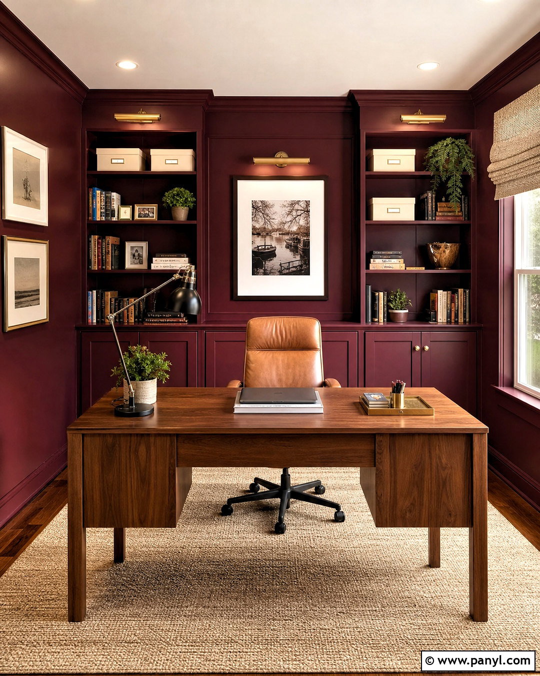 Wine Red Home Office - 20 wine red room ideas