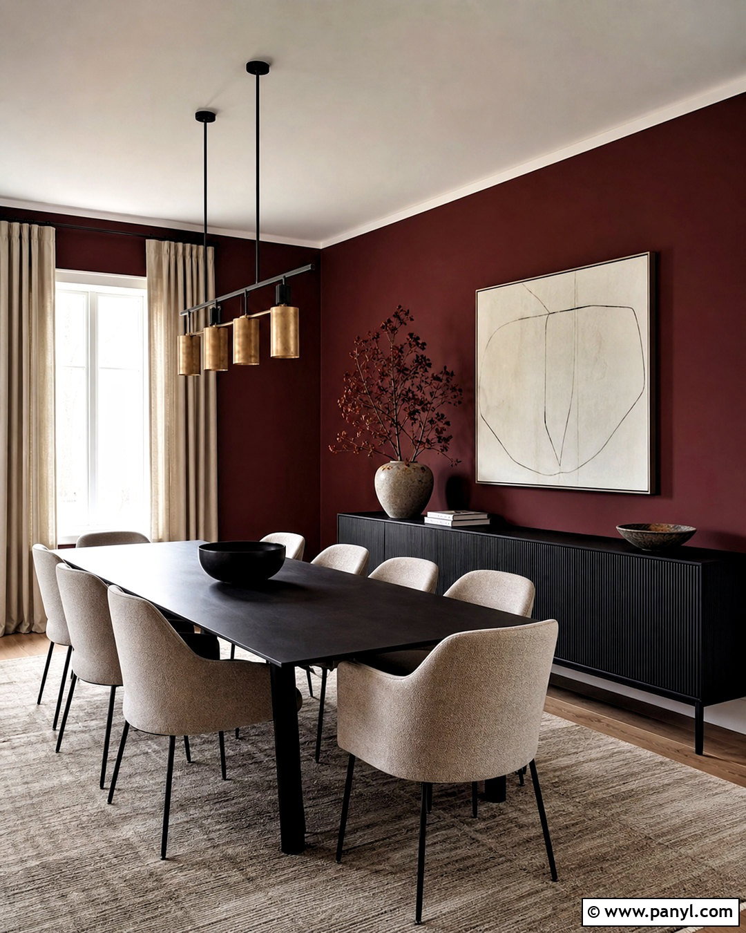 Wine Red Modern Dining Room - 20 wine red room ideas