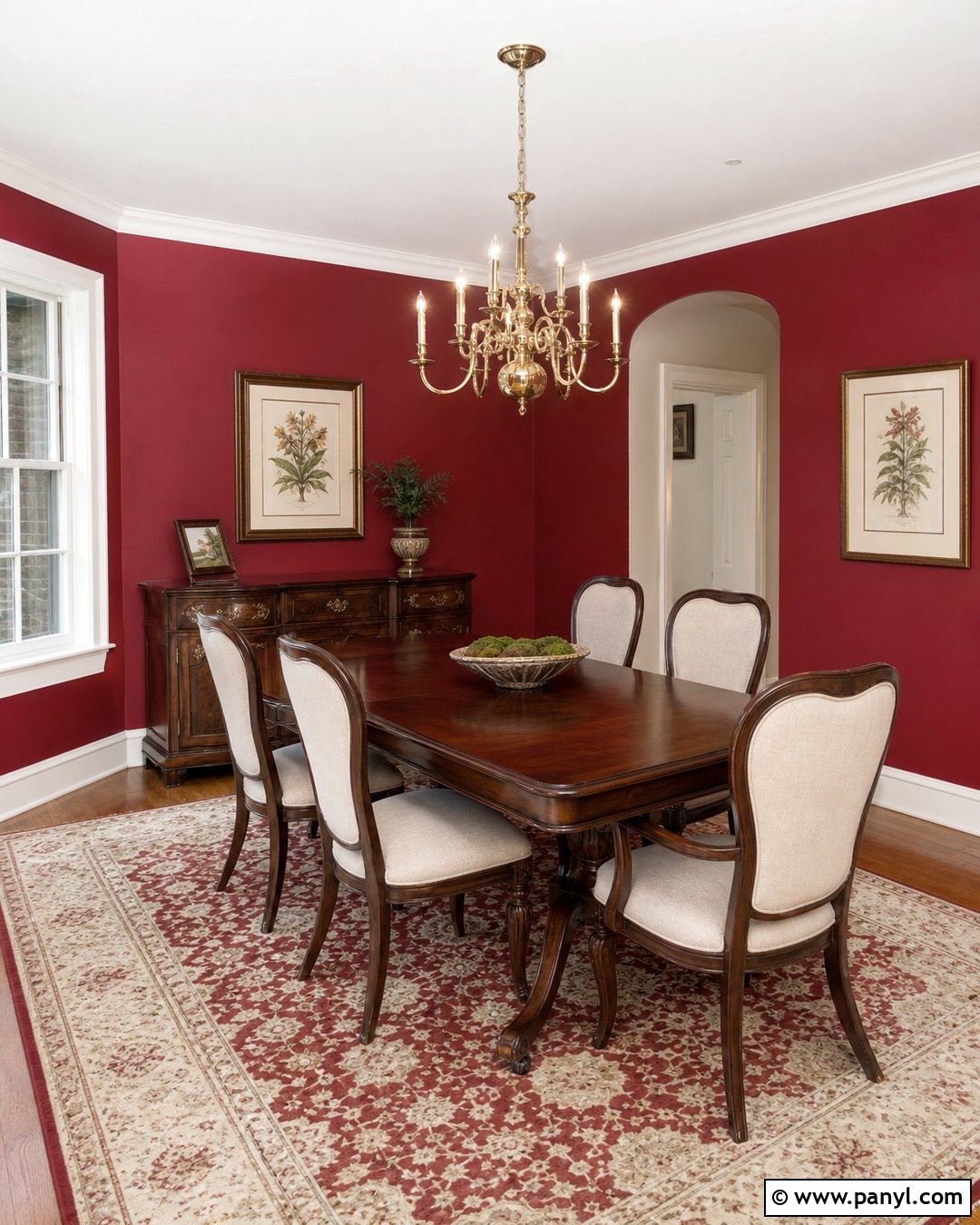 Wine Red Walls With Dark Wood Furniture - 25 Wine Red Walls
