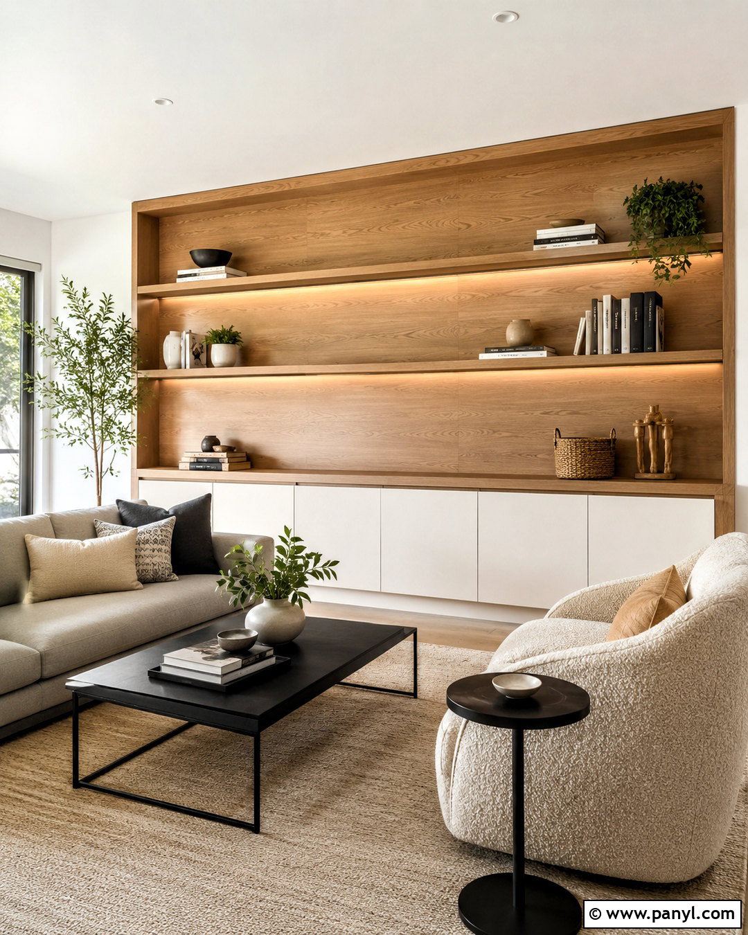 Wood Accent Wall With Built In Shelves - 20 natural wood accent wall ideas