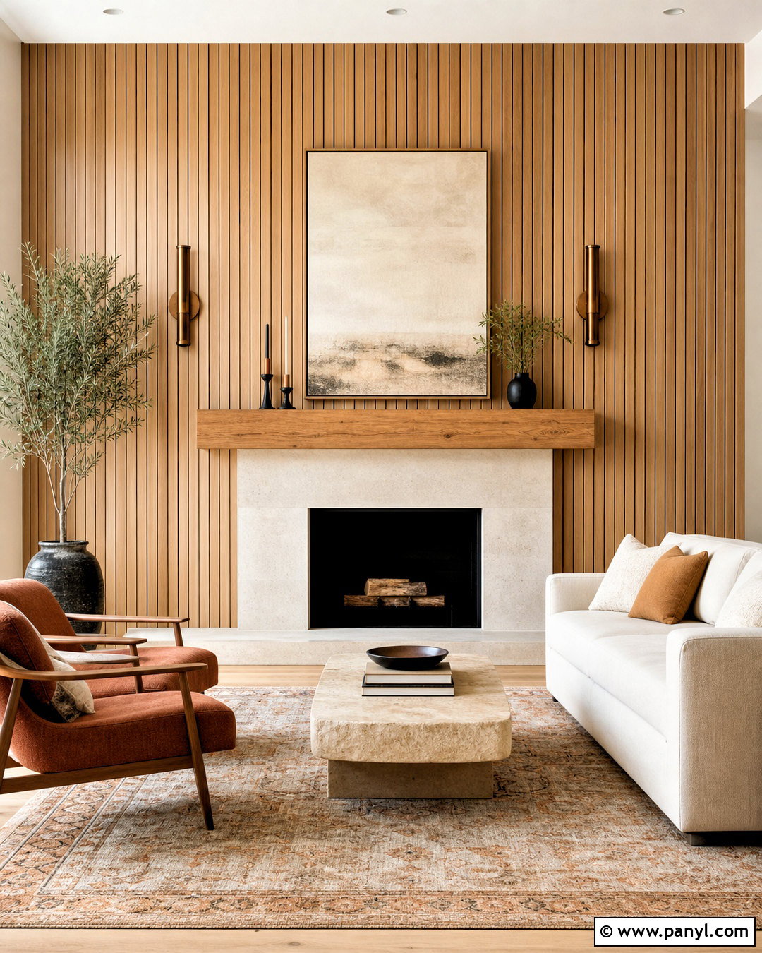 Wood Accent Wall With Fireplace - 20 wood accent wall living room ideas