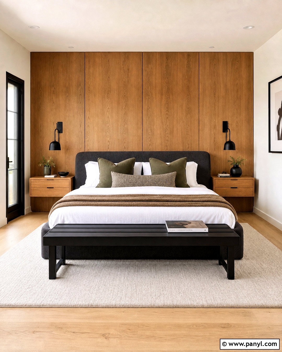 Wood Accent Wall With Floating Nightstands - 20 wood accent wall bedroom ideas