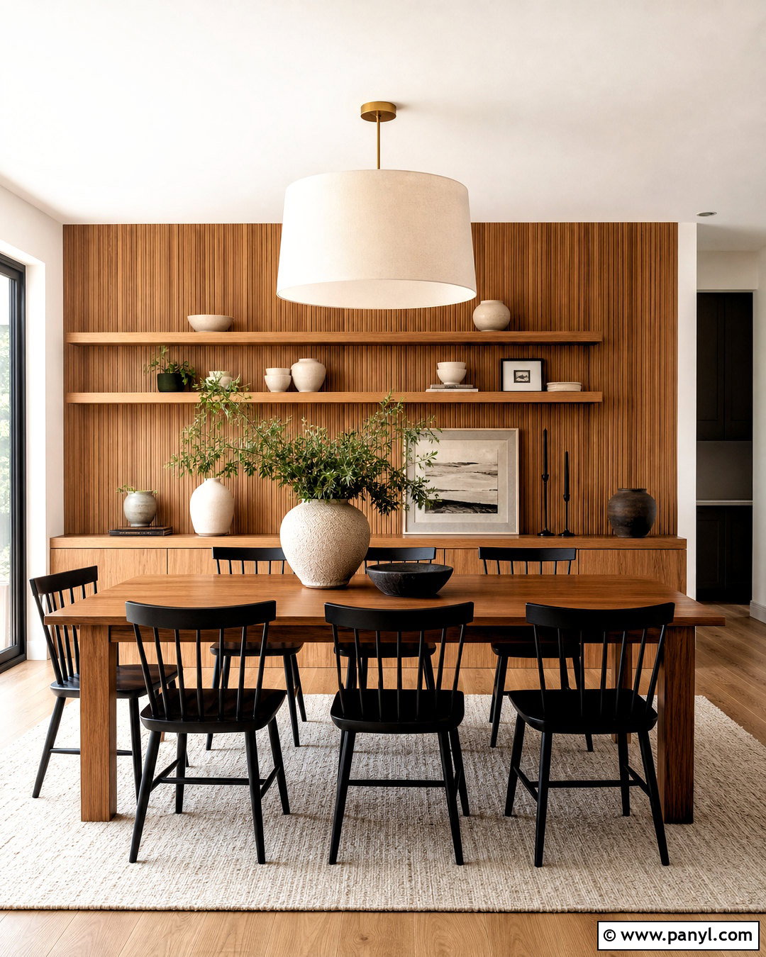 Wood Accent Wall With Floating Shelves - 20 modern wood accent wall ideas