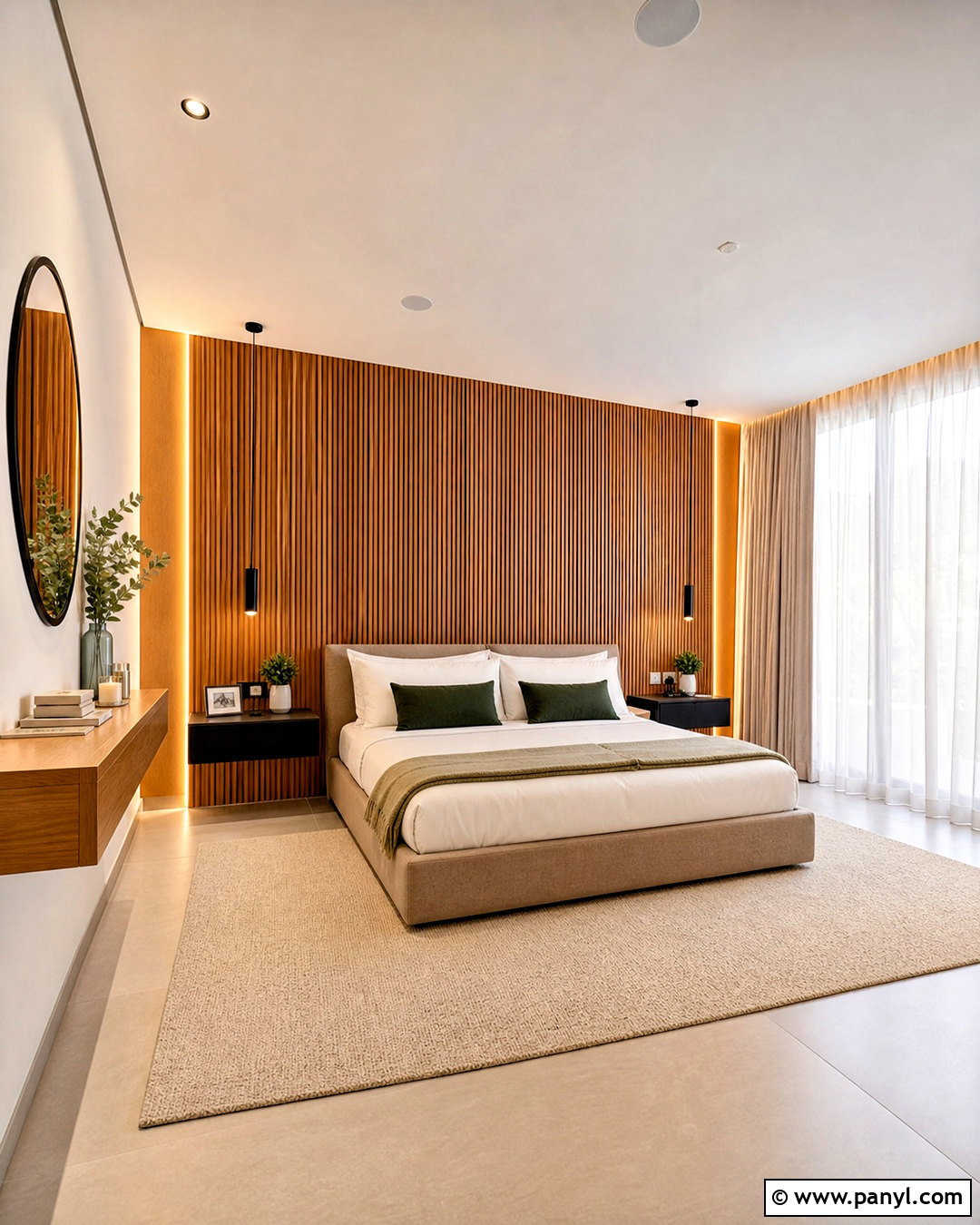 Wood Accent Wall With LED Lighting - 20 wood accent wall bedroom ideas