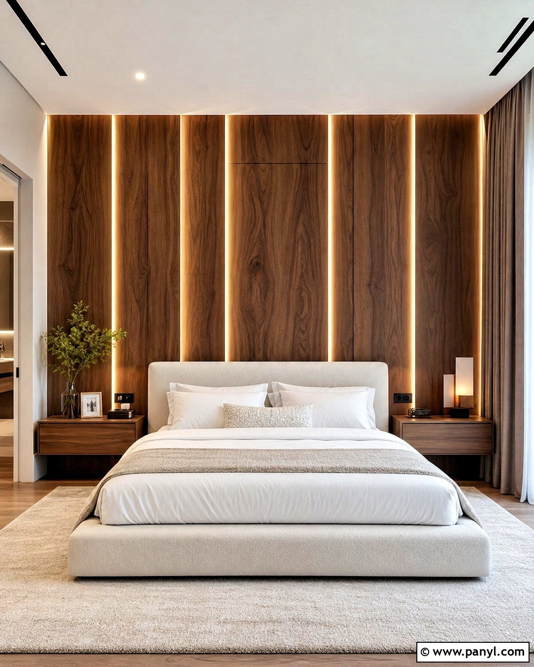 Wood Accent Wall With LED Lighting - 20 modern wood accent wall ideas