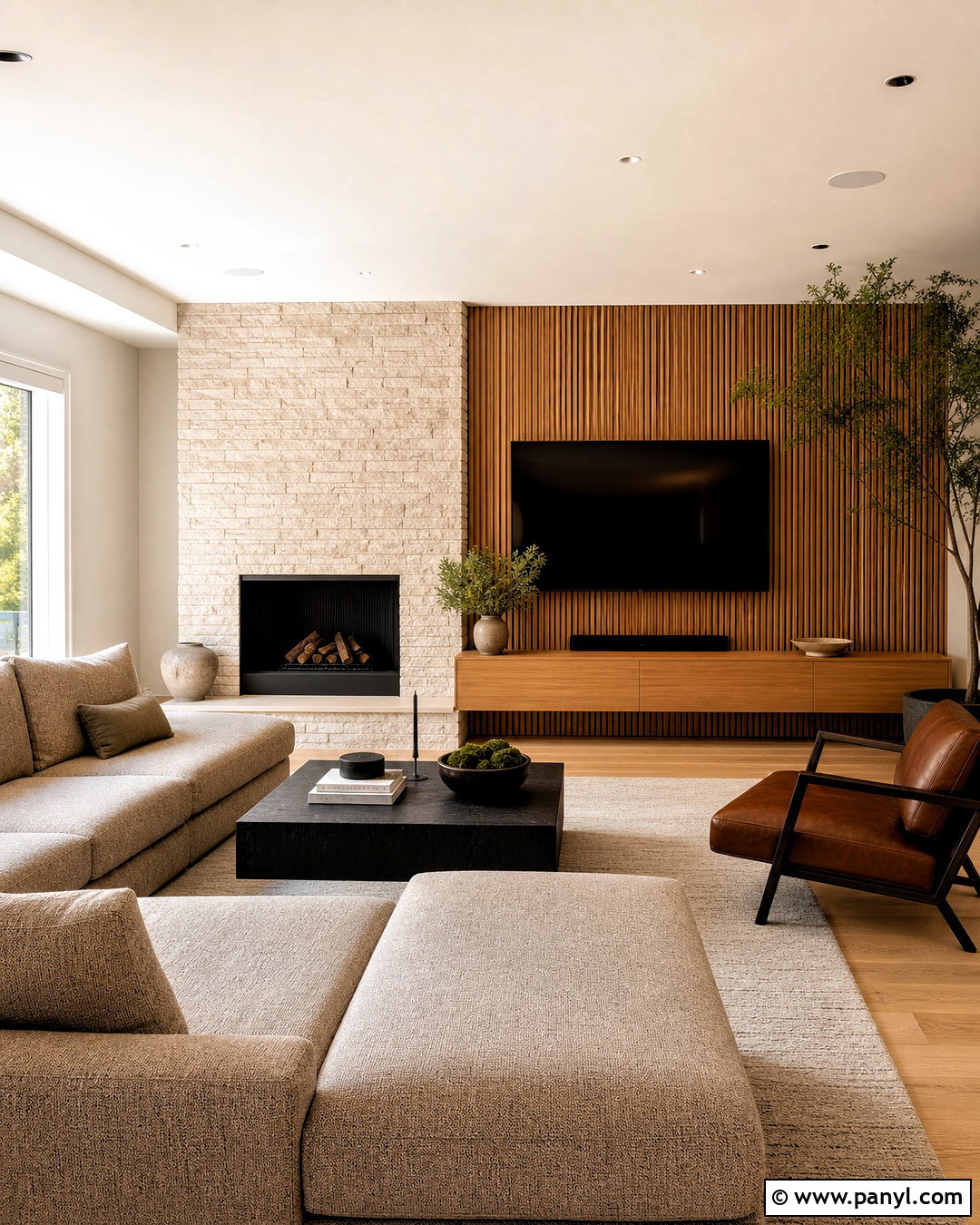Wood And Stone Accent Wall Living Room - 20 wood accent wall living room ideas