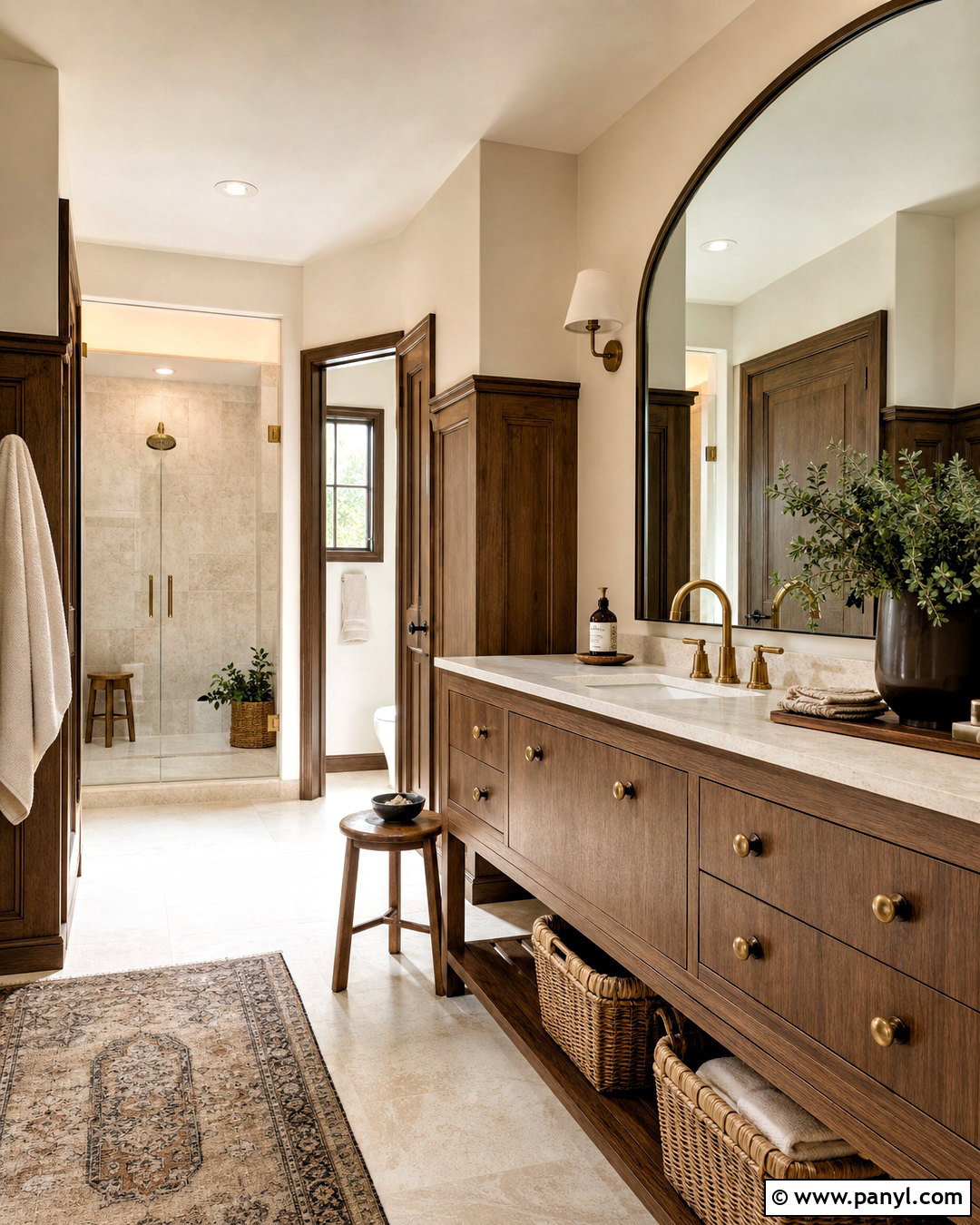Wood Grain Brown Paint for a Bathroom - 20 warm brown paint colors
