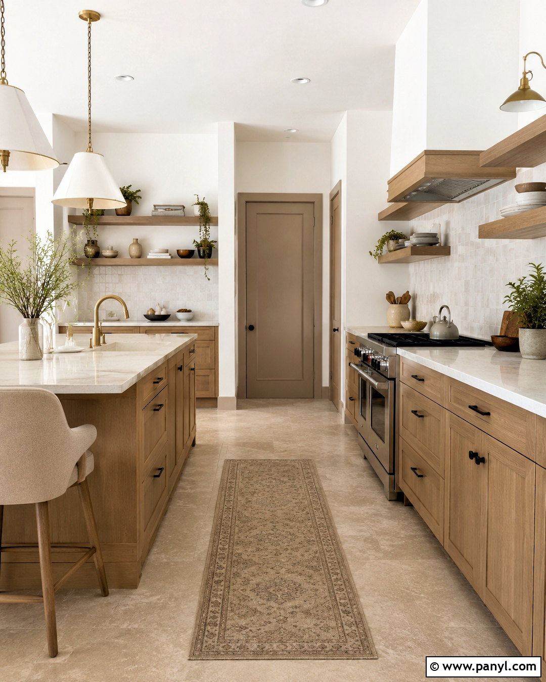Wood Kitchen With Taupe Trim - 35 Taupe Trim White Walls