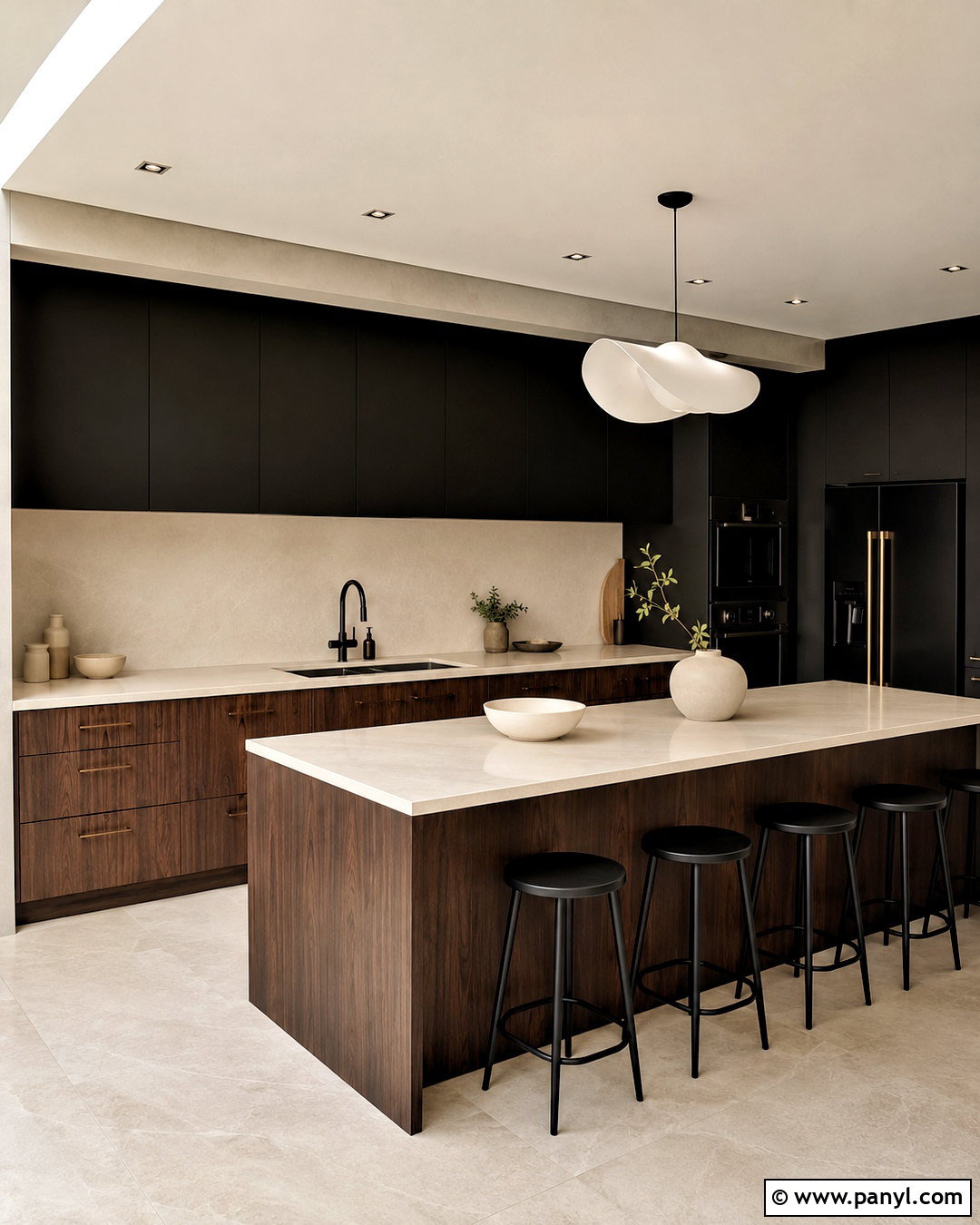Wood Lower Cabinets With Black Upper Cabinets - 20 black wood kitchen ideas