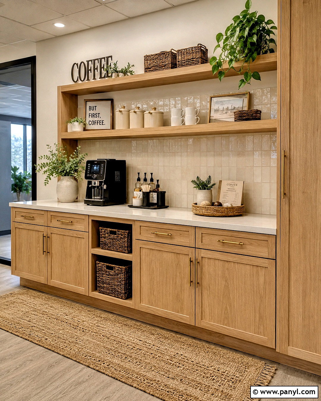 Wood Office Coffee Bar - 20 office coffee bar ideas