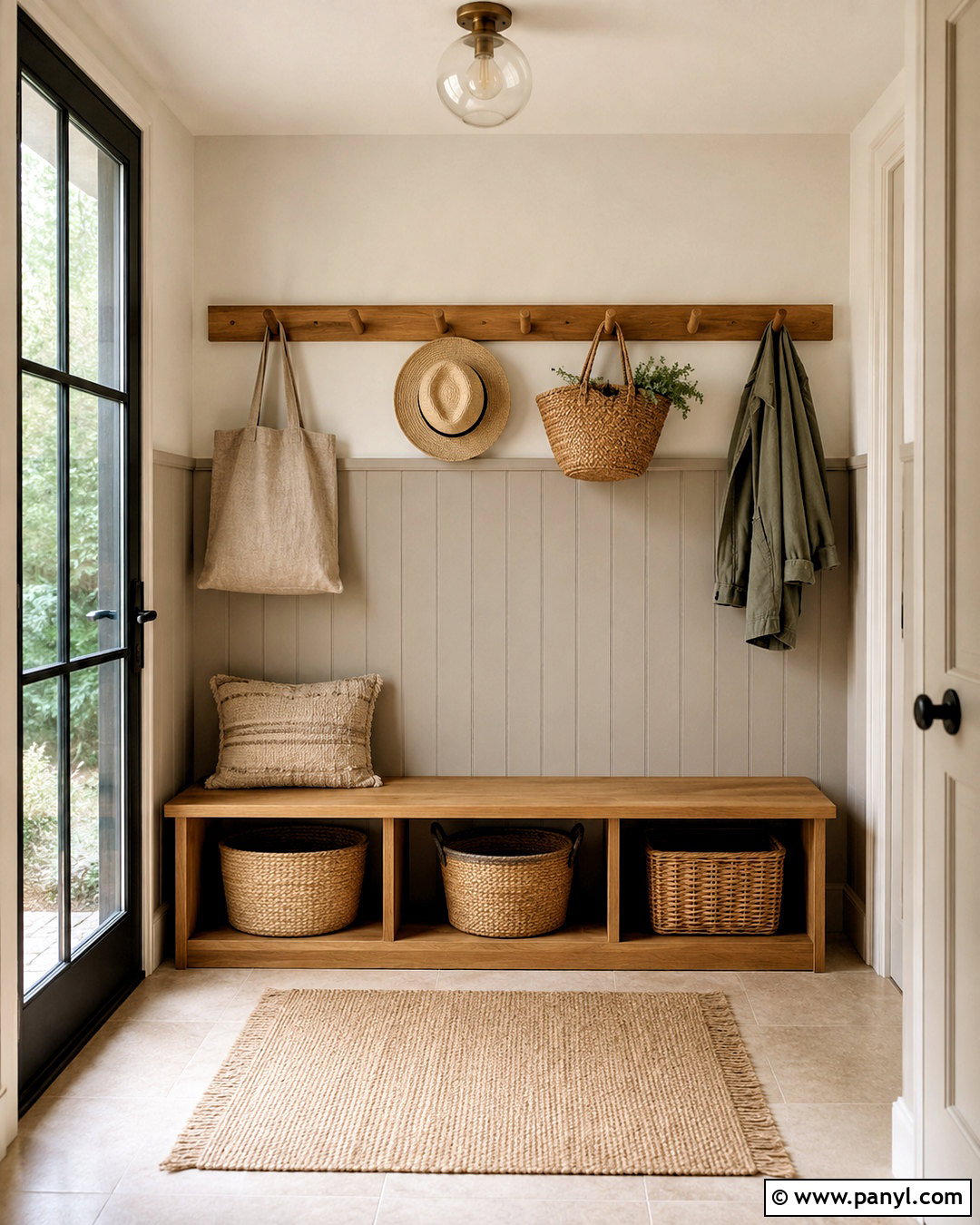 Wood Peg Rail Wall - 20 minimal wall ideas