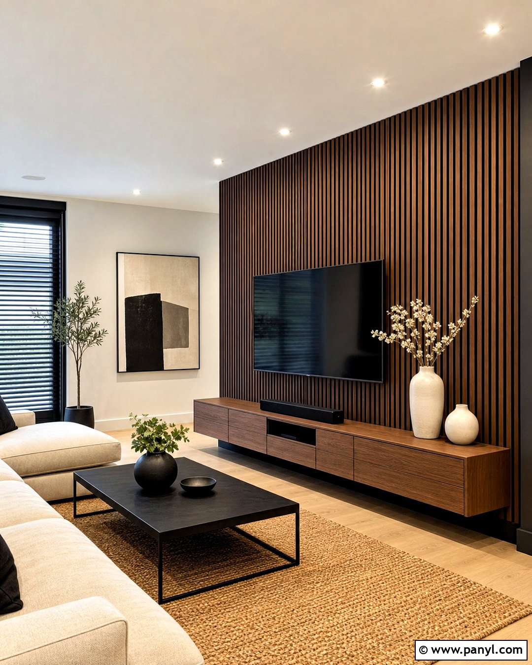 Wood Slat Accent Wall - 20 cool accent wall ideas