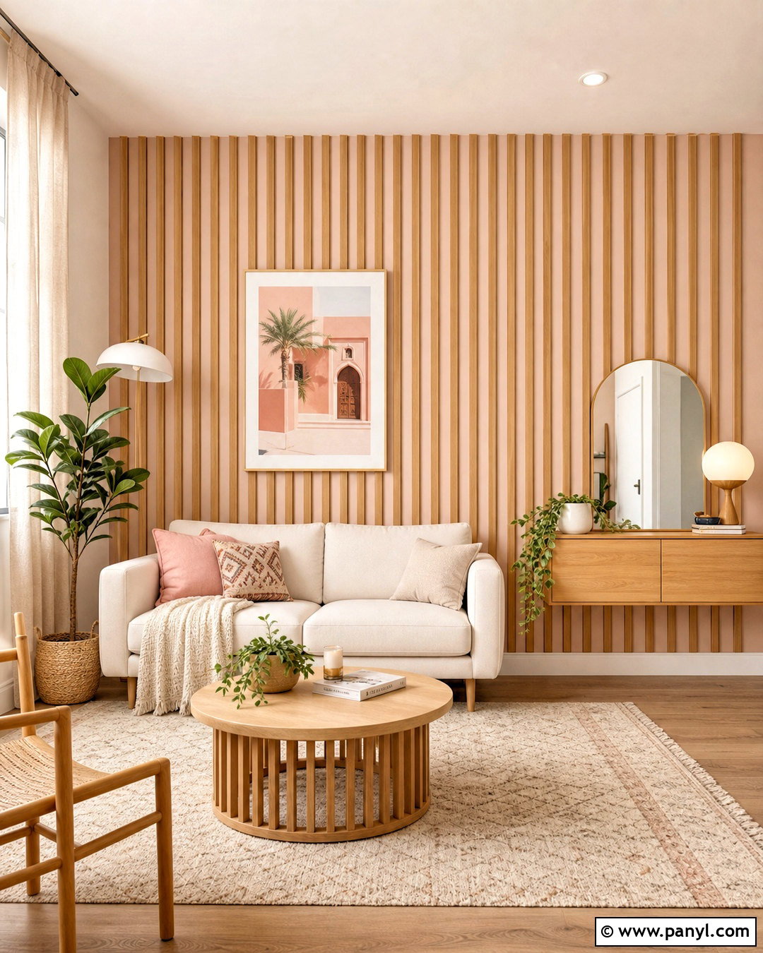 Wood Slat Accent Wall - 20 cute accent wall ideas