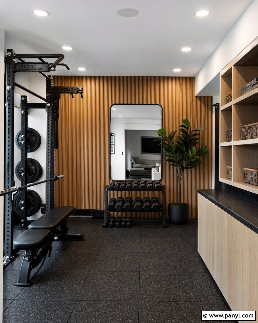 Wood Slat Accent Wall Gym - 20 Accent Wall Gym Ideas