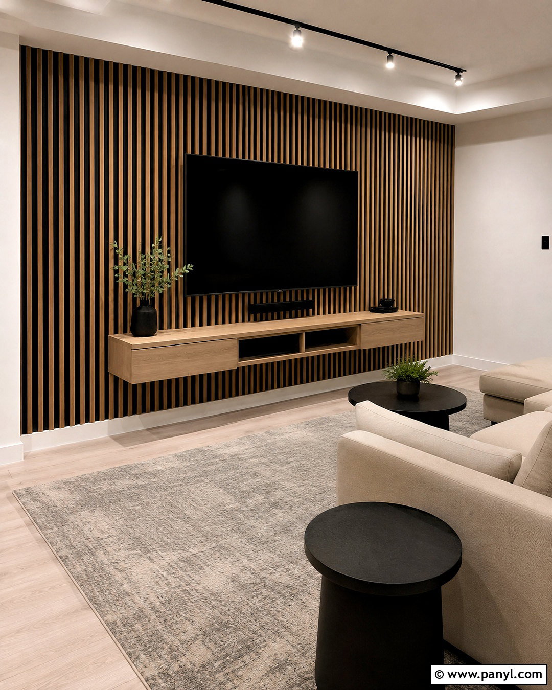 Wood Slat Basement Wall - 20 cheap basement wall ideas