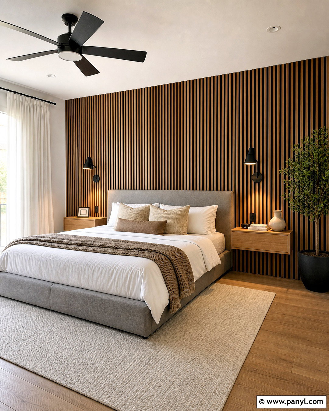 Wood Slat Bedroom Statement Wall - 20 statement wall bedroom ideas