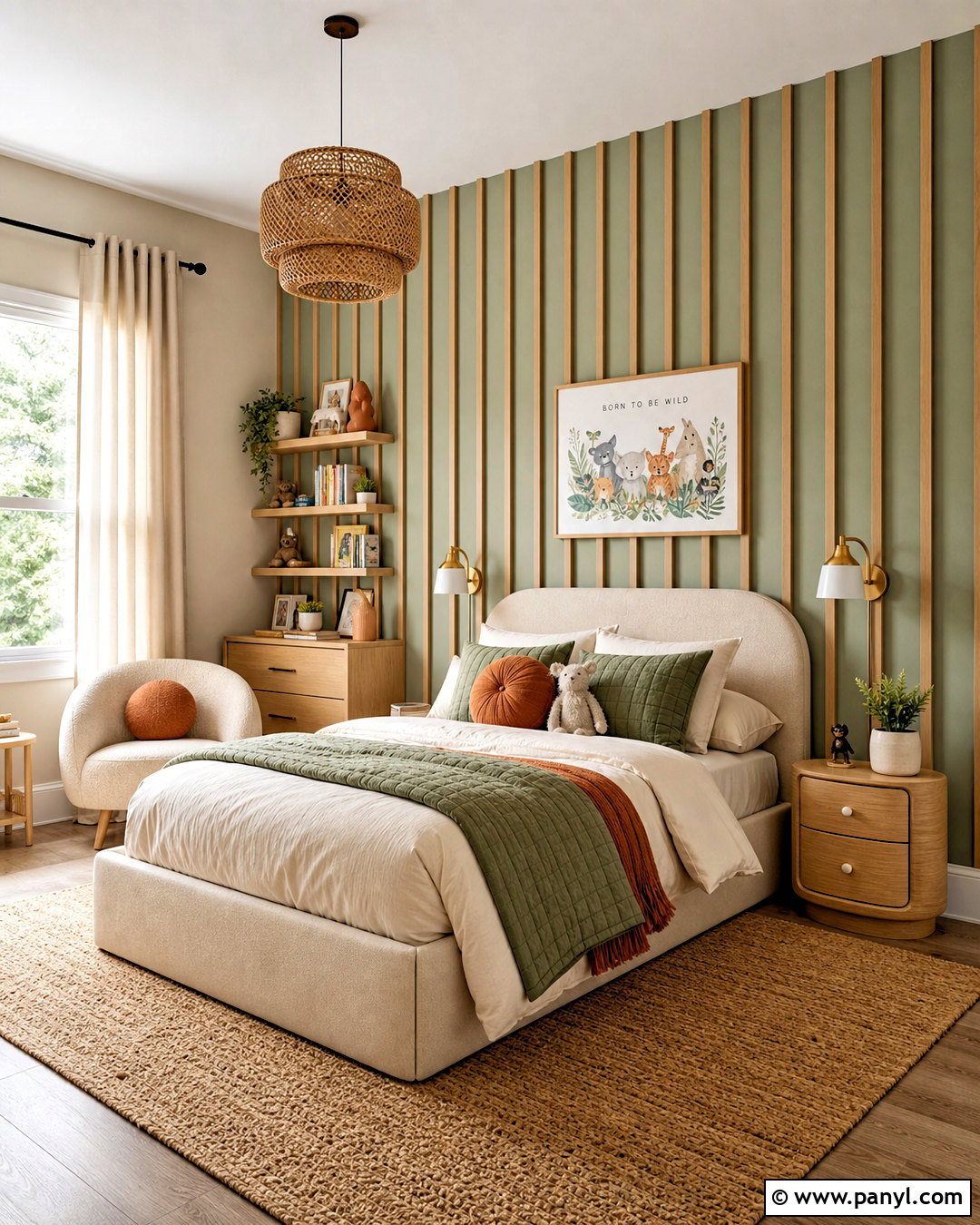 Wood Slat Kids Room Accent Wall - 20 accent wall kids room ideas
