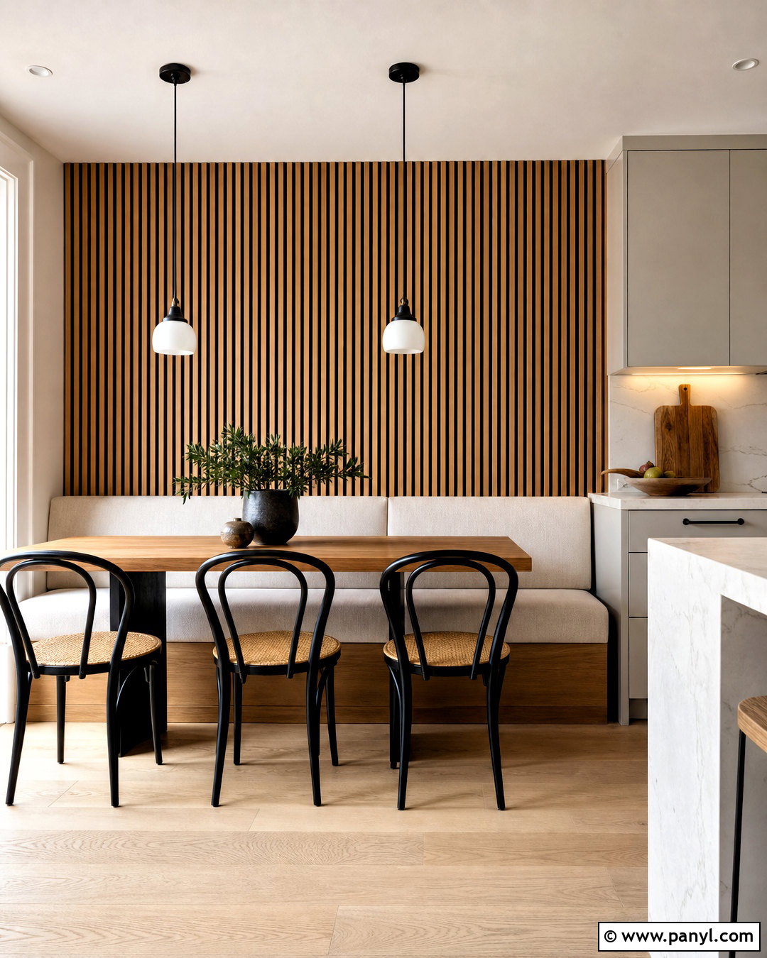 Wood Slat Kitchen Feature Wall - 20 kitchen feature wall ideas