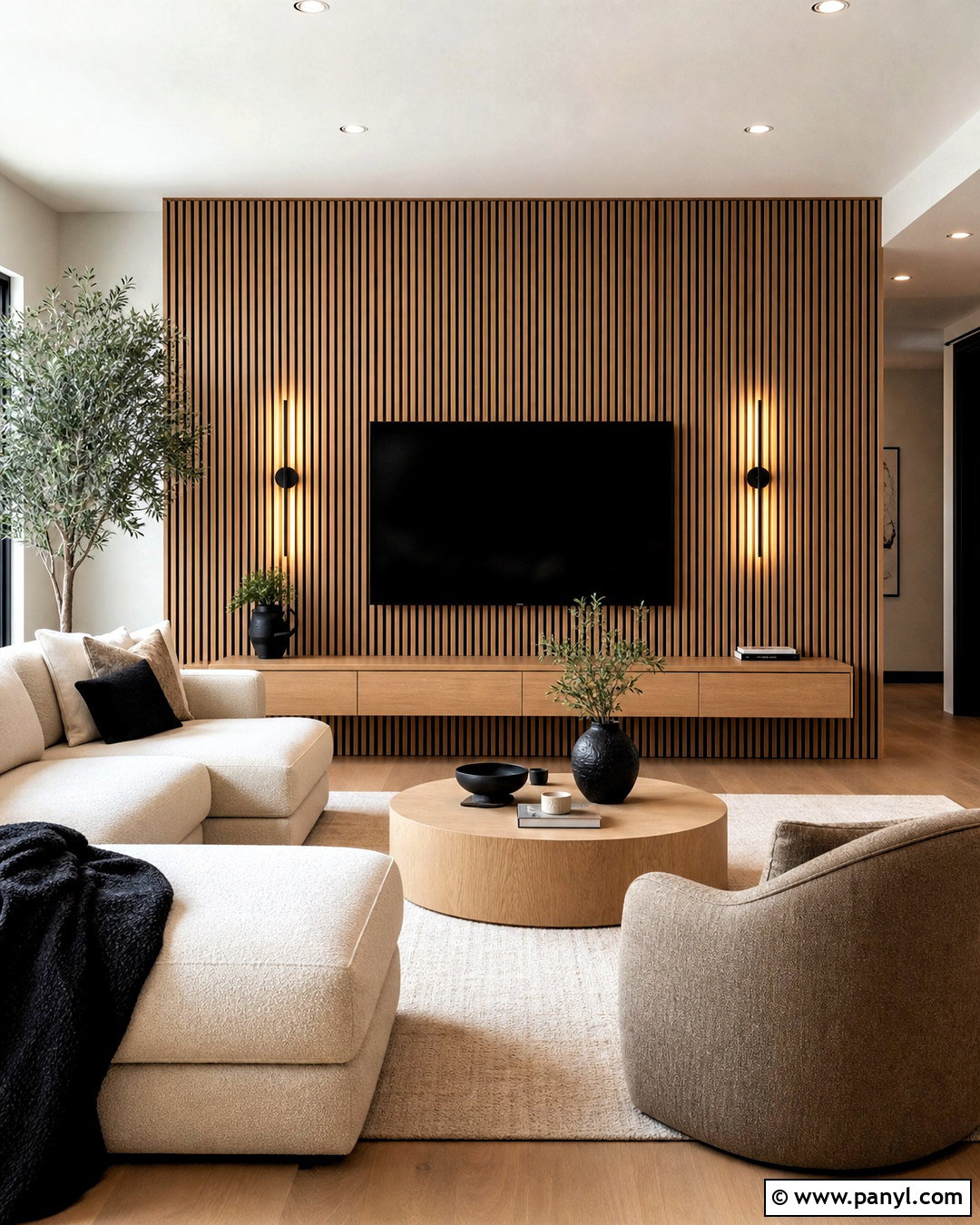 Wood Slat Living Room Focal Wall - 20 focal wall ideas living room ideas