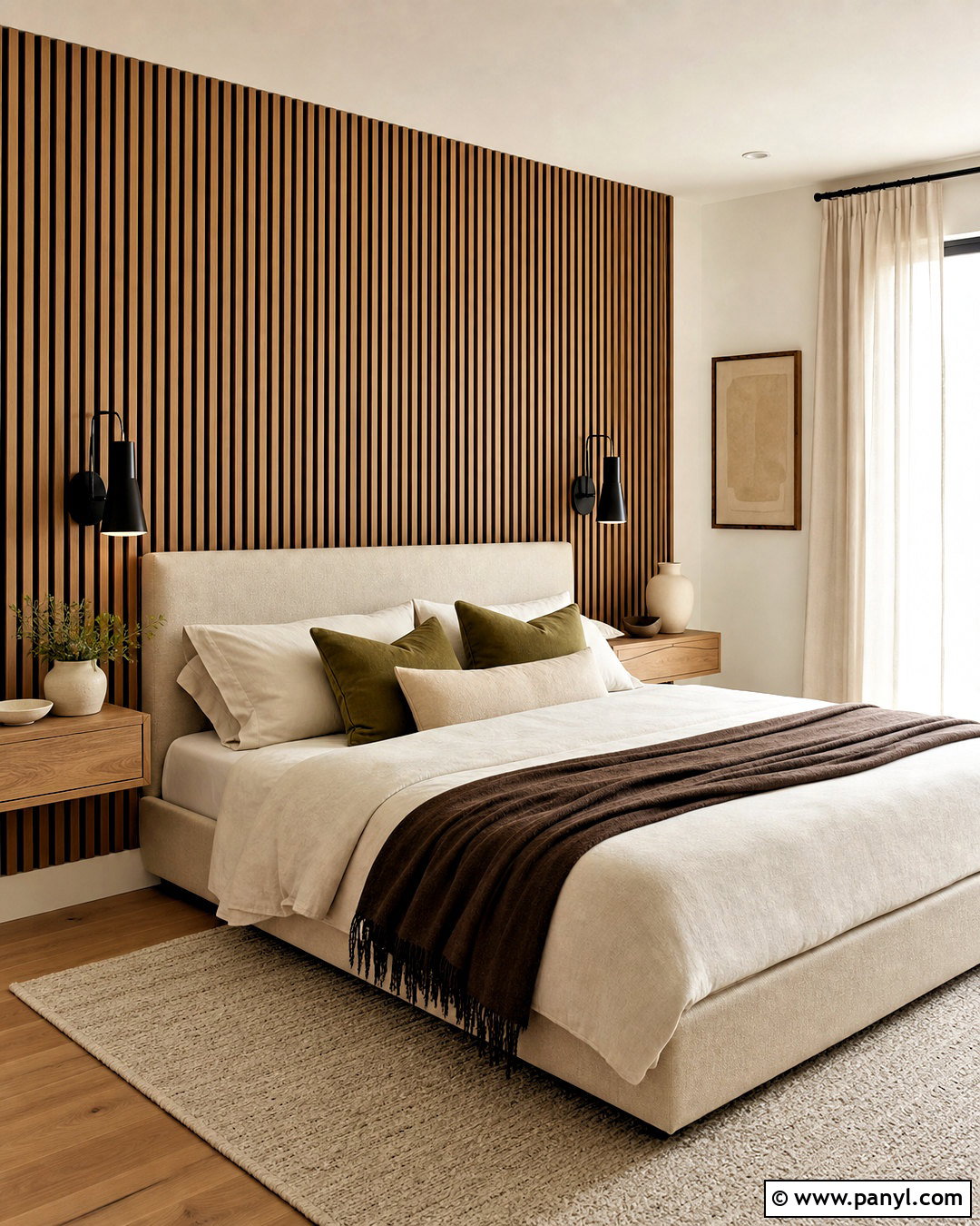 Wood Slat Striped Bedroom Walls - 20 striped bedroom walls