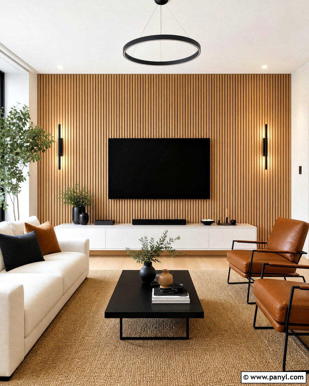 Wood Slat TV Wall - 20 tv wall design diy ideas