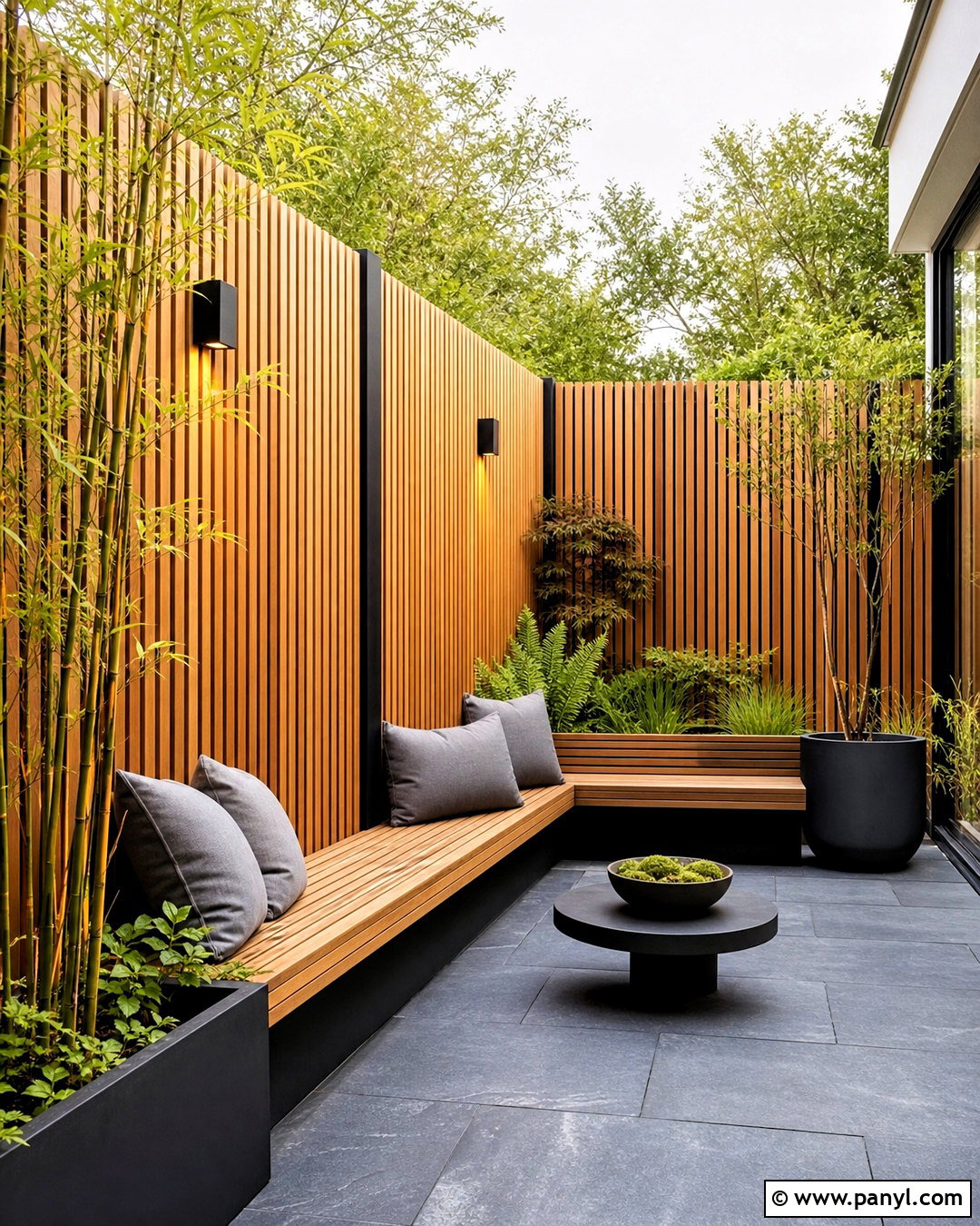 Wood Slat Yard Wall - 20 yard wall design ideas