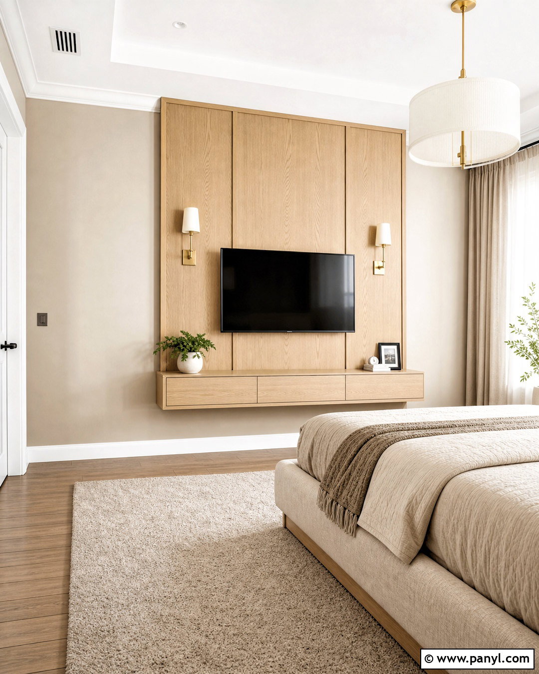 Wood TV Wall For Bedroom - 20 wood behind tv on wall ideas