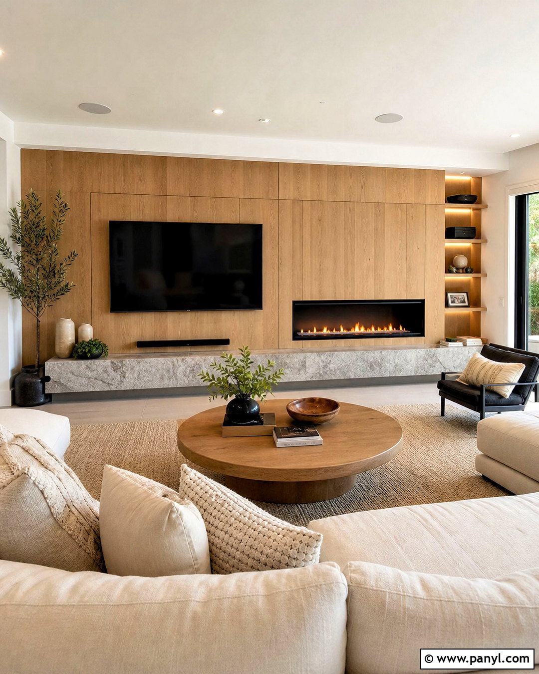 Wood TV Wall With Fireplace - 20 wood behind tv on wall ideas