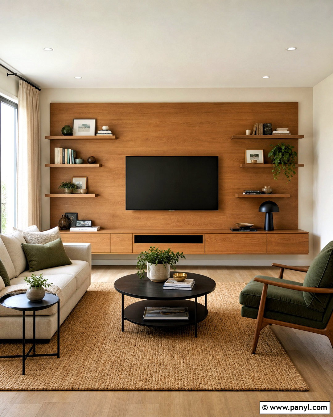 Wood TV Wall With Shelves - 20 wood behind tv on wall ideas