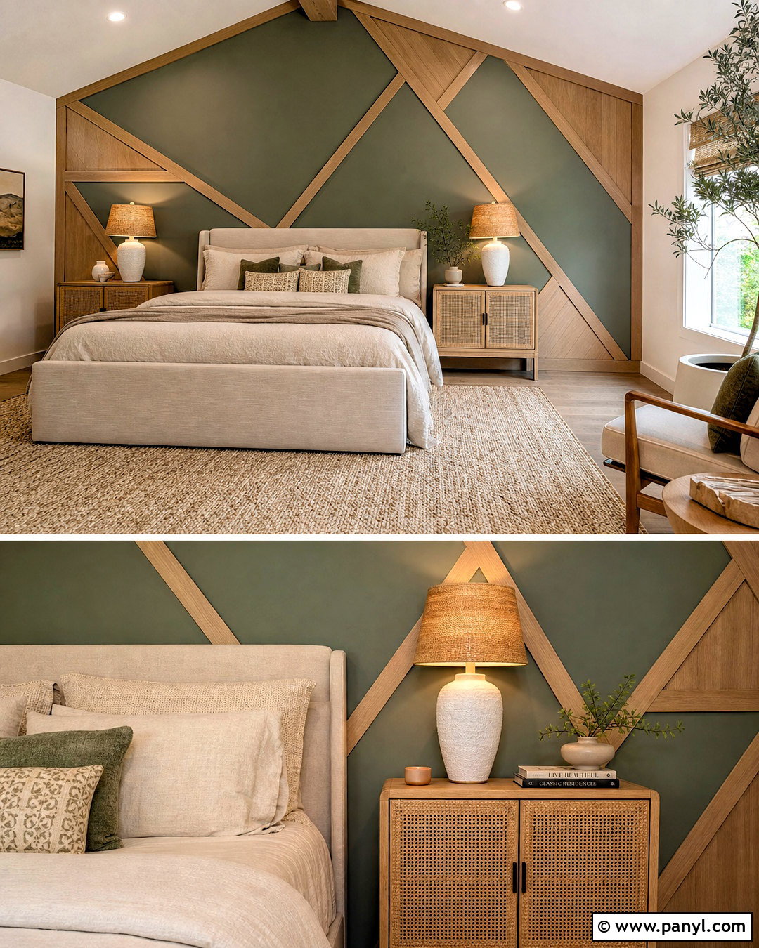 Wood Triangle Feature Wall - 20 triangle wall design ideas