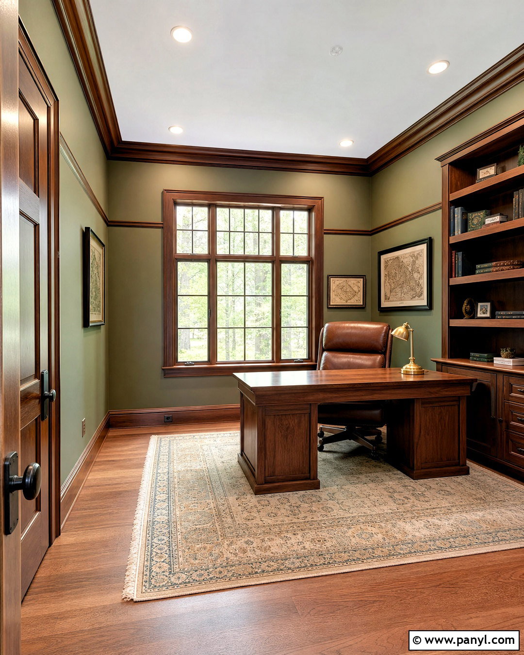 Wood Trim In The Home Office - 20 wood trim interior ideas