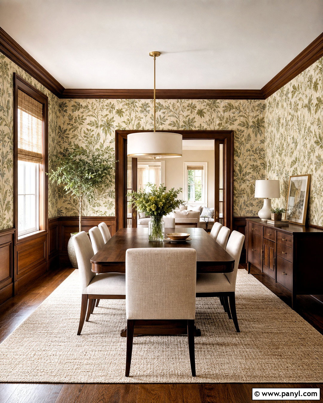 Wood Trim With Wallpaper - 20 wood trim interior ideas