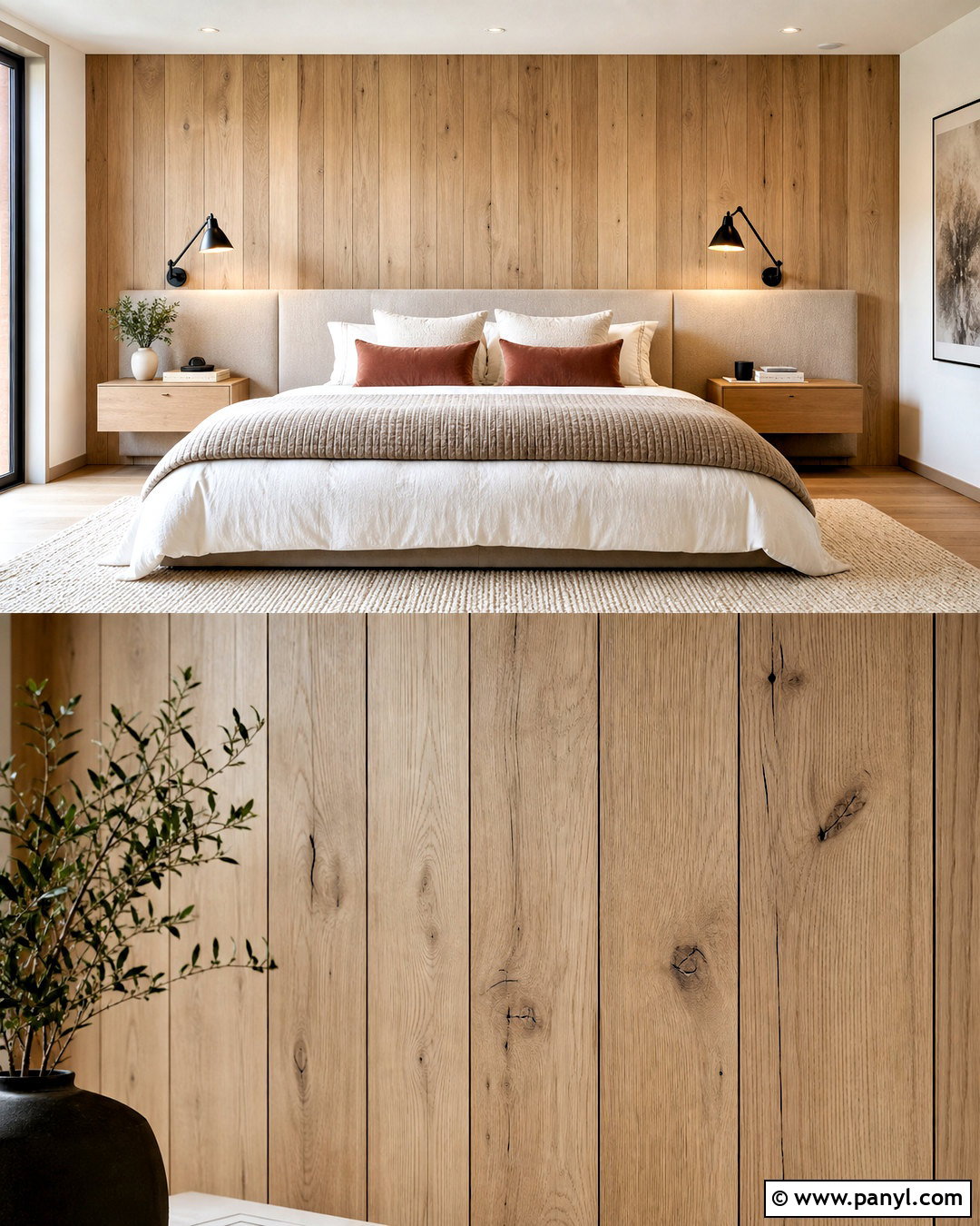 Wood Wall Behind A Bed - 20 wood interior walls