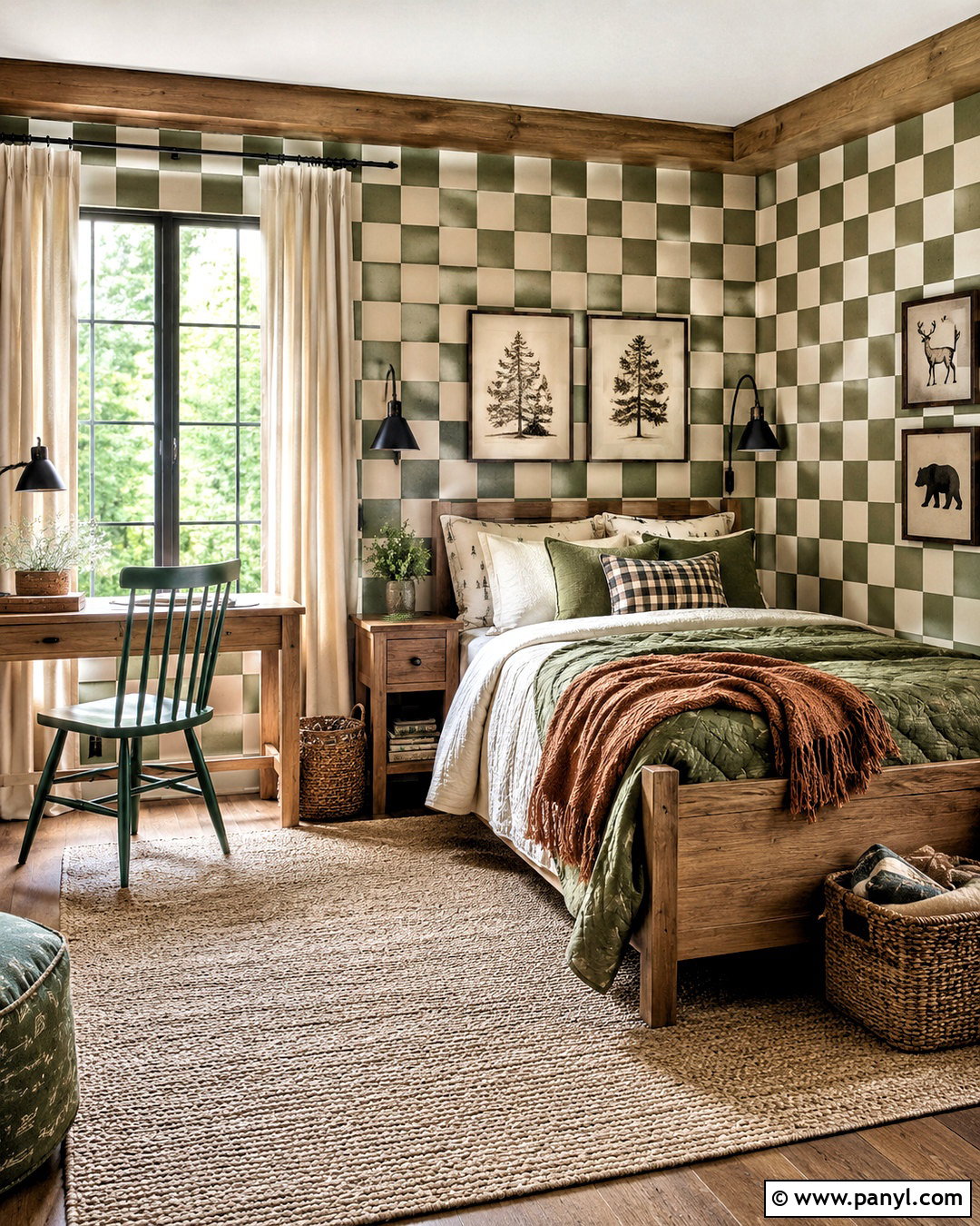 Woodland Checkered Boys Room - 20 checkered boys room ideas