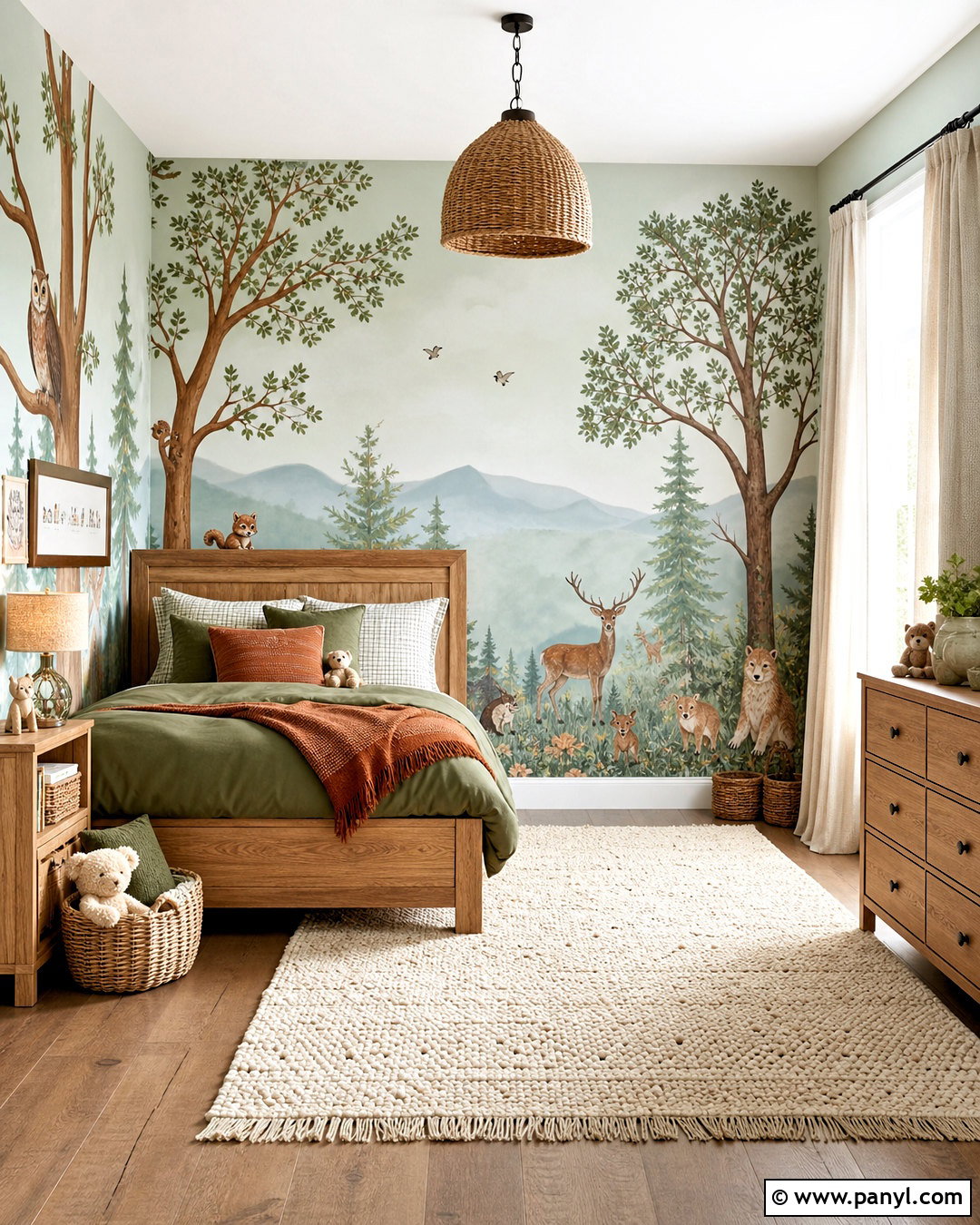 Woodland Kids Room Accent Wall - 20 accent wall kids room ideas