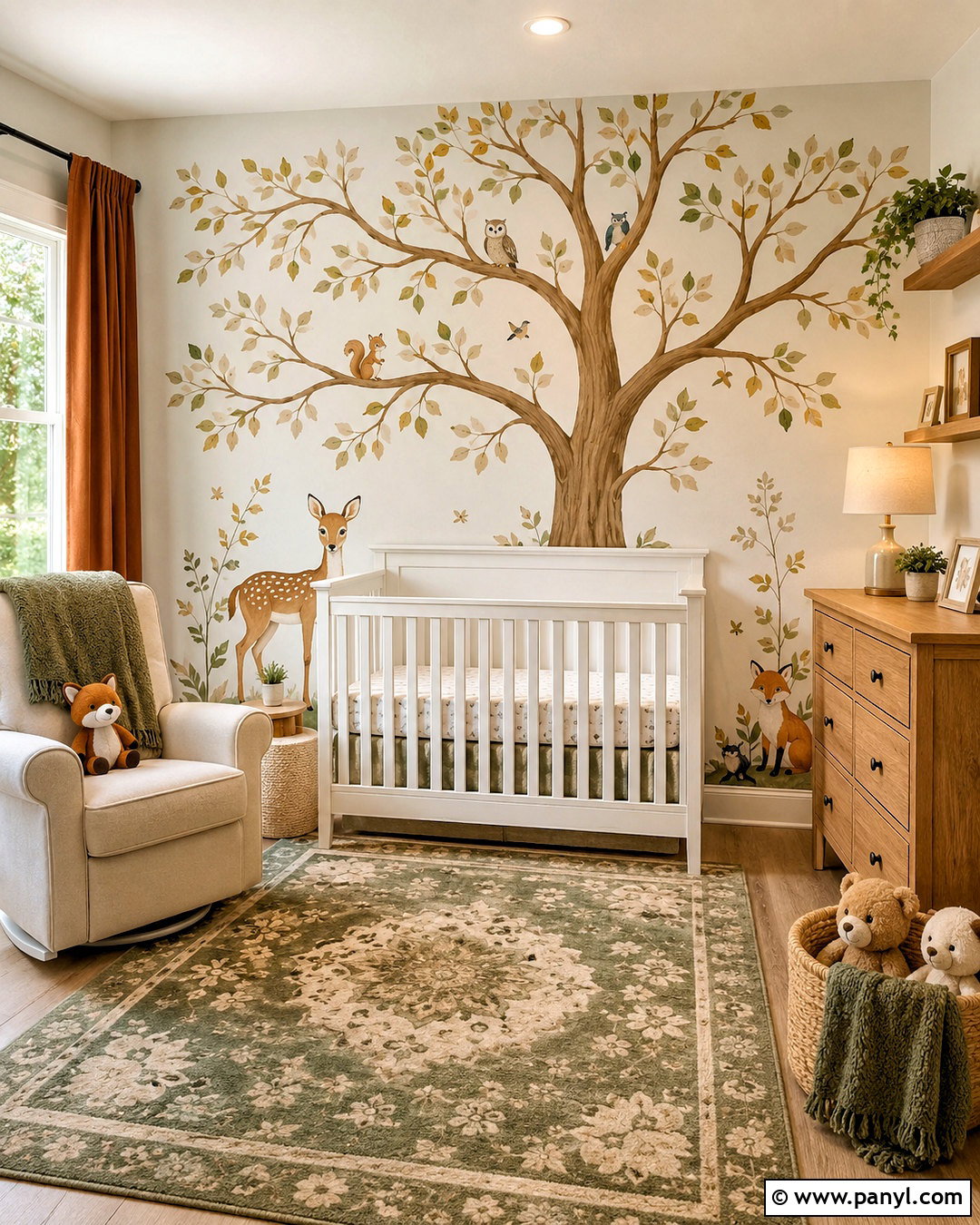 Woodland Tree Nursery Wall - 20 nursery wall painting ideas