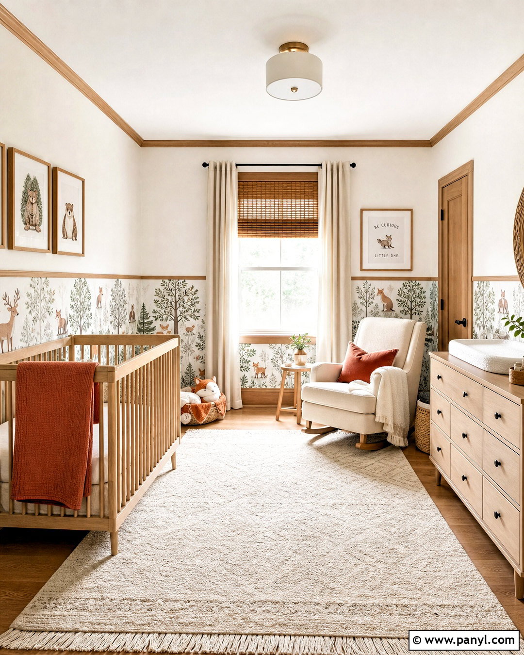 Woodland Wallpaper For A Nursery - 20 wallpaper on bottom half of wall ideas