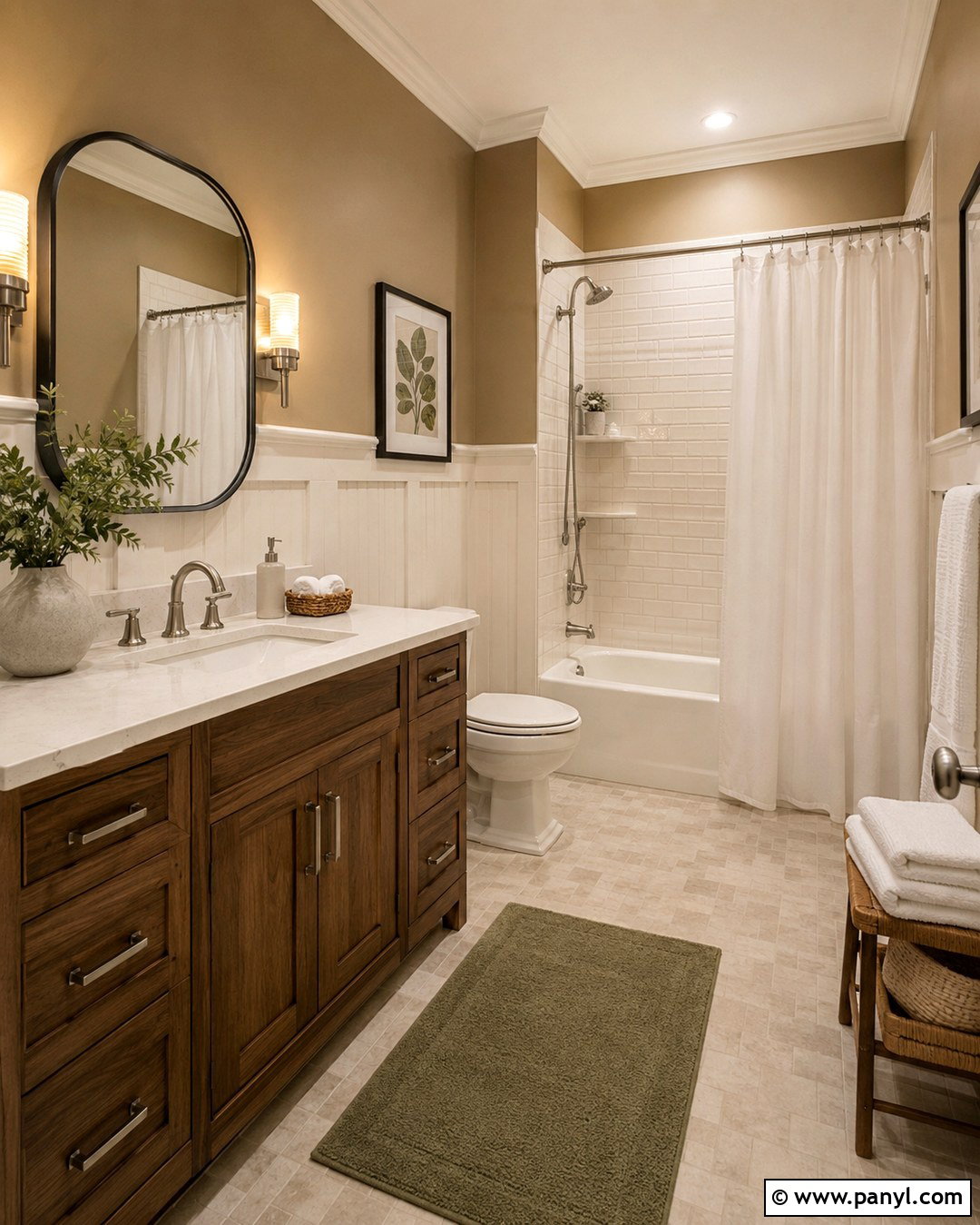 Woodstock Tan Bathroom - 20 Tan Wall Paint Colors